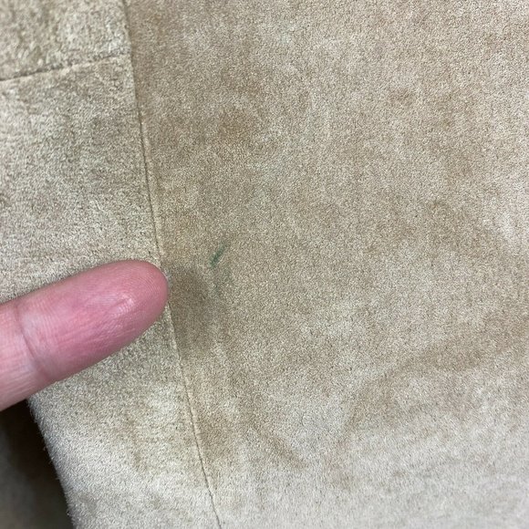 Cabelas Suede Leather‎ Jacket Lazer Cut Out Studded Full Zip Lightweight - Picture 7 of 11